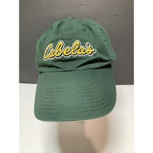 VTG Cabela's Hat Vintage Green Cotton Adjustable Ball Cap Embroiderd Store Logo